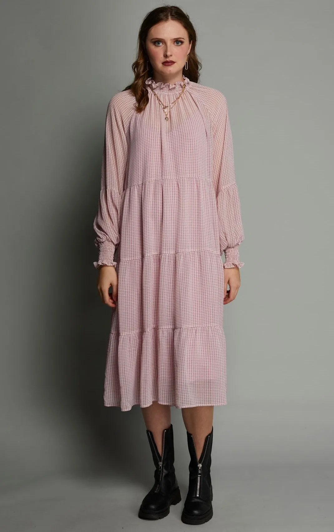 2080 -Wendy Dress - Heather Check