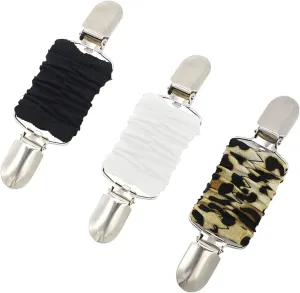 3PCS Cinch Clips for Dress Women Dress Clip Set, Vintage Sweater Shawl Clip Retro Cardigan Collar Clip Dress Shirt Brooch Clip for Women Girl Decor (3 Colors)