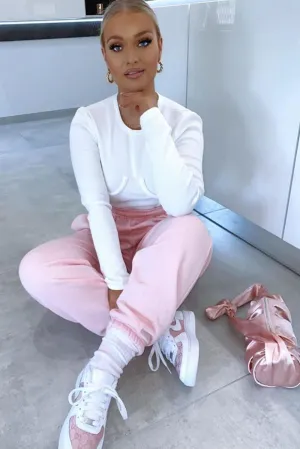 Baby Pink Oversized Casual Joggers