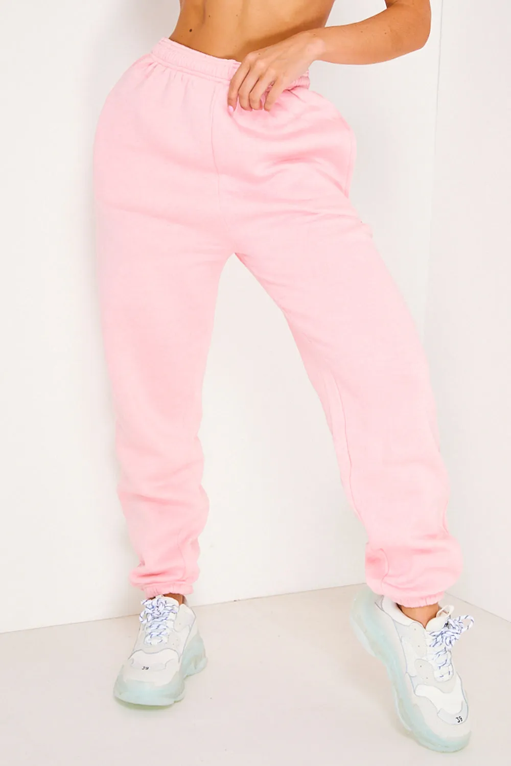 Baby Pink Oversized Casual Joggers