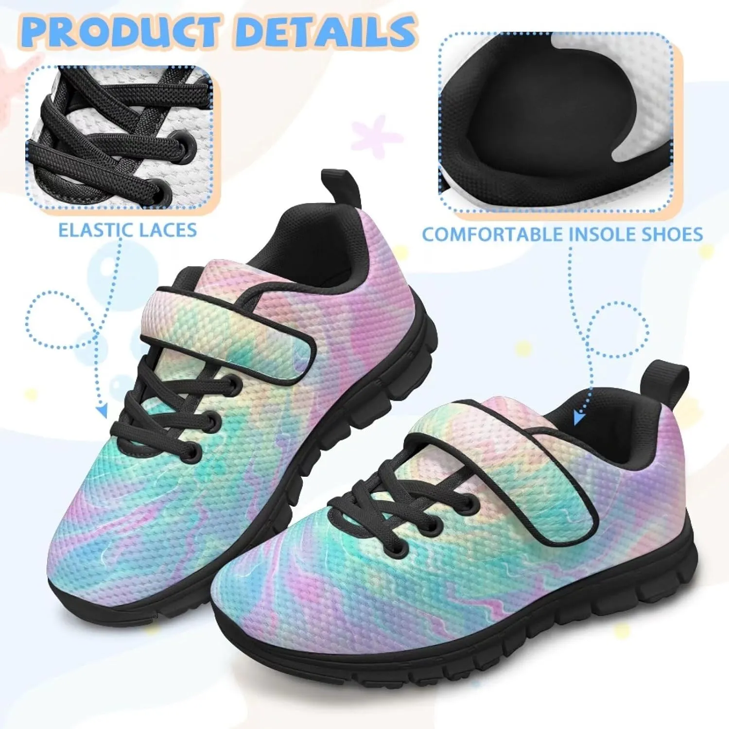 Boys'Skateboarding Shoes,Non-Slip Flat Tennis Shoes Children's Lightweight Strap Sneakers for Travel Jogging