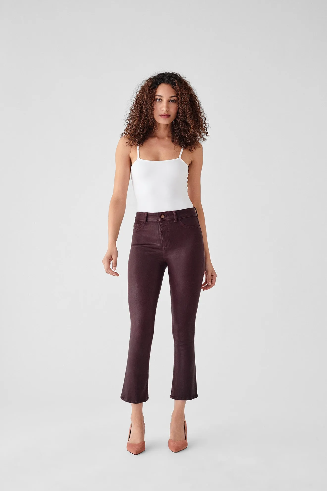 BRIDGET CROP BOOT PLUM BERRY COATED