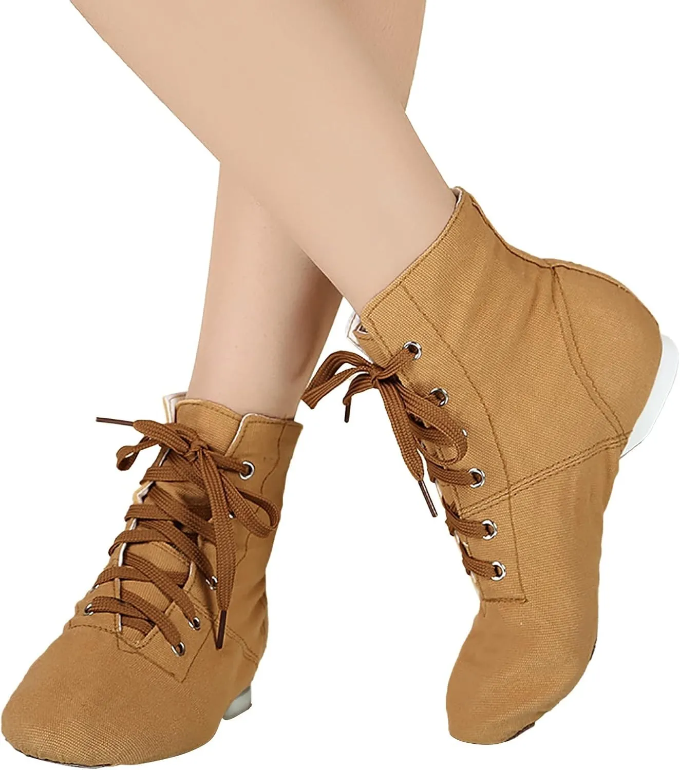 Canvas Lace up Practice Jazz Dance Boots Fashion Split Sole Ballet Dancing Sneakers for Adult Men Women Kid