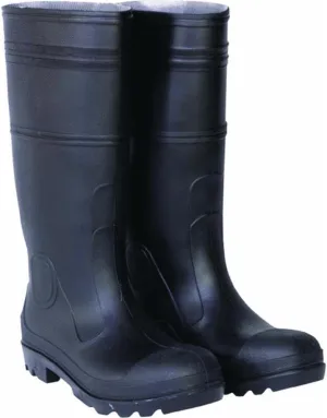 CLC Custom Leathercraft Rain Wear R24011 Over the Sock Black PVC Rain Boot, With Steel Toe, Size 11