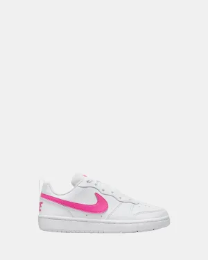 Court Borough Low Rc Grade School White/Laser Fuchsia