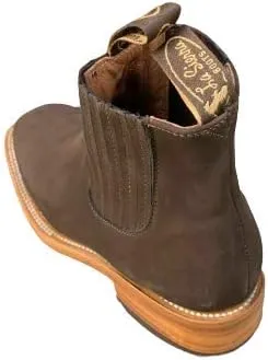 Dona Michi MENS BOTIN COWBOY LEATHER RODEO SLIP ON ANKLE SQUARE TOE BOOTS