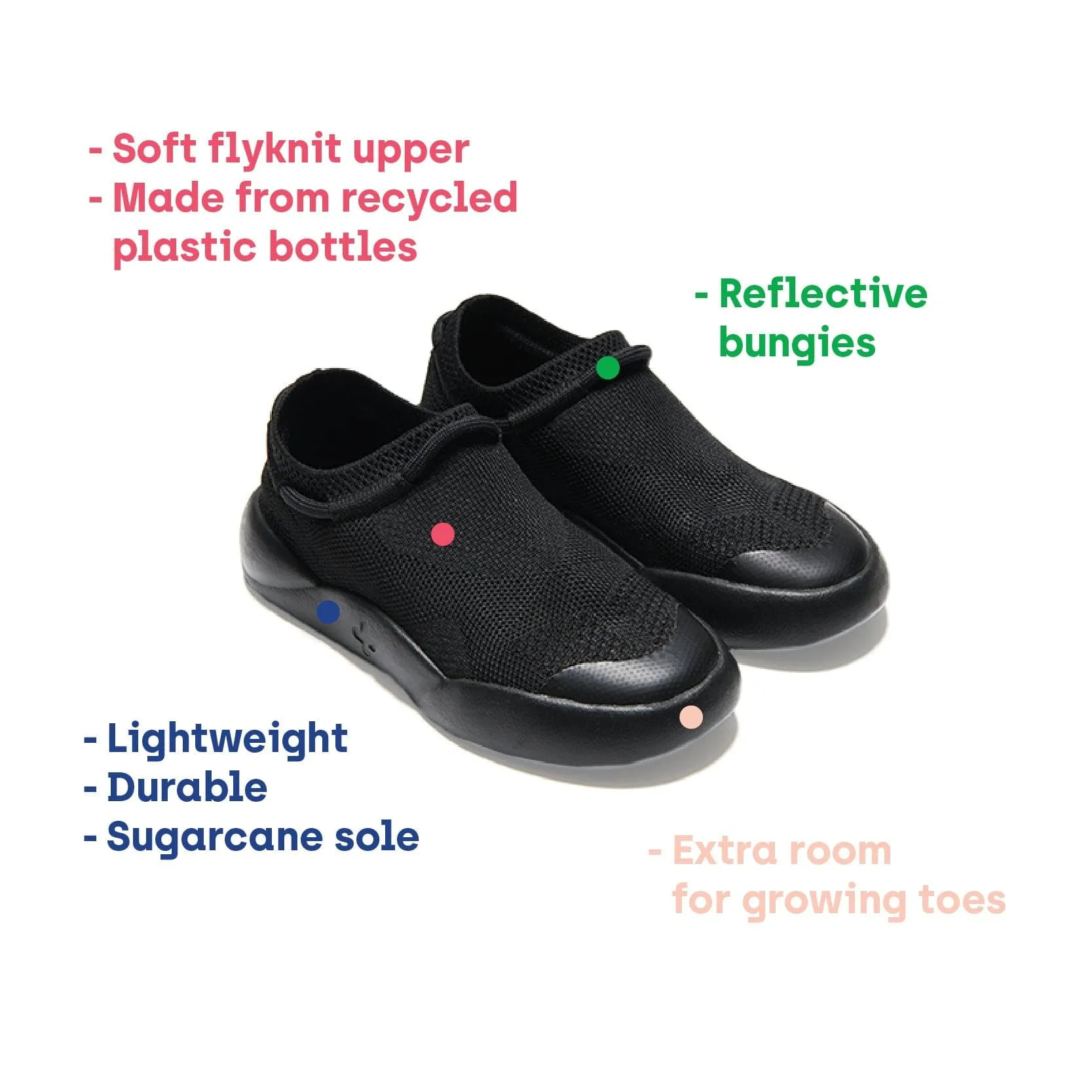 Dubs Flex Kids Vegan Recycled Sneakers | Black