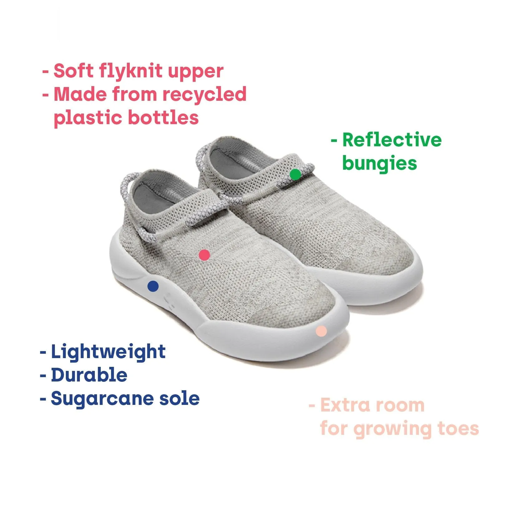 Dubs Flex Kids Vegan Recycled Sneakers | Grey