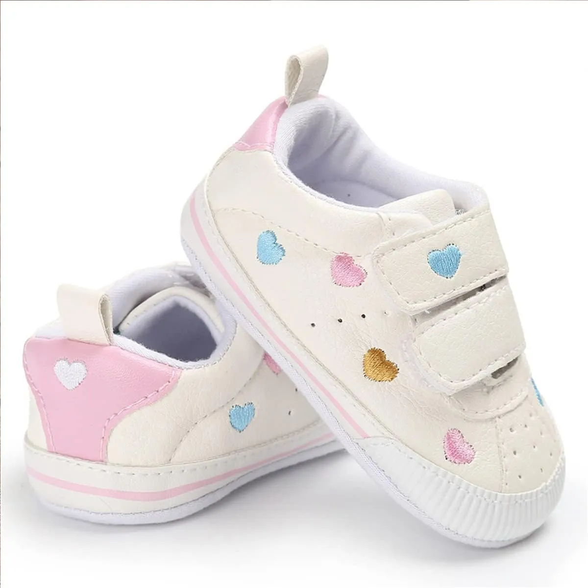 E-FAK Baby Shoes Boys Girls Infant Sneakers Non-Slip Rubber Sole Toddler Crib First Walker Shoes