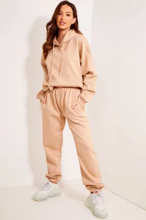 Everleigh Camel Oversized Hoodie and Joggers Tracksuit Set