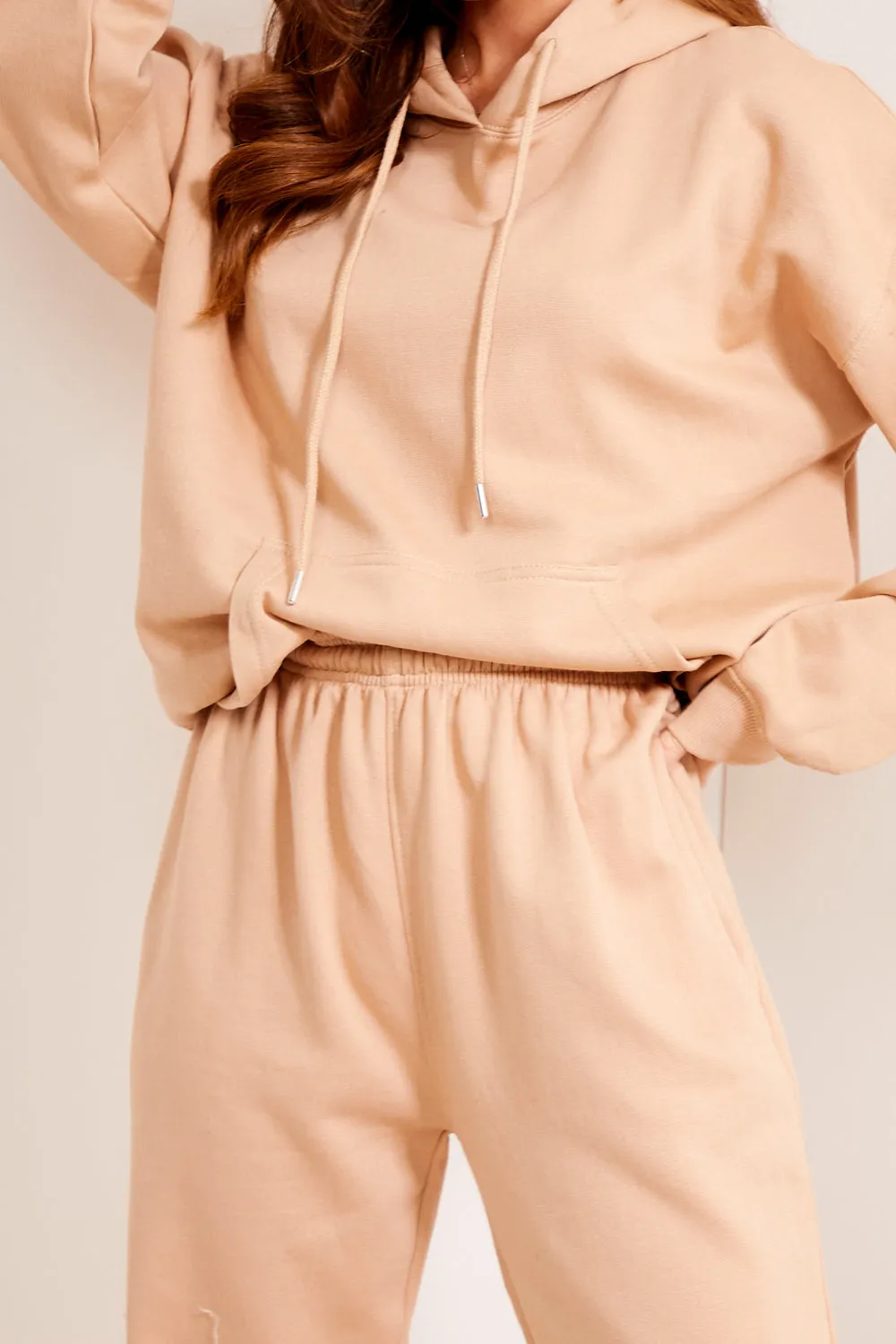 Everleigh Camel Oversized Hoodie and Joggers Tracksuit Set