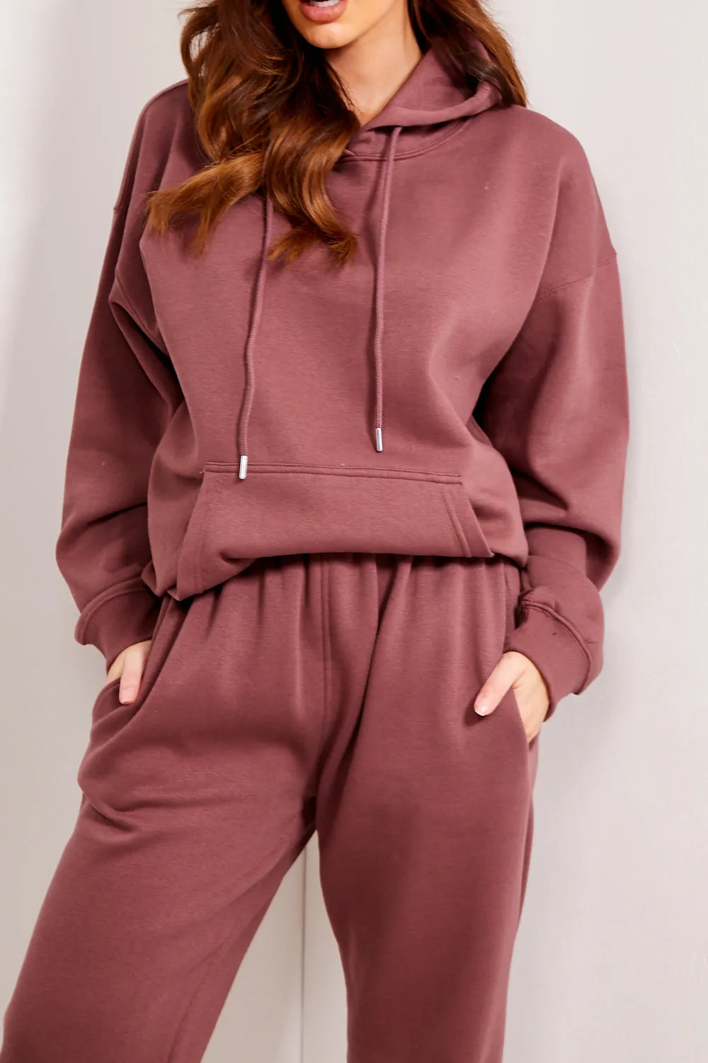 Everleigh Chocolate Brown Oversized Hoodie and Joggers Tracksuit Set