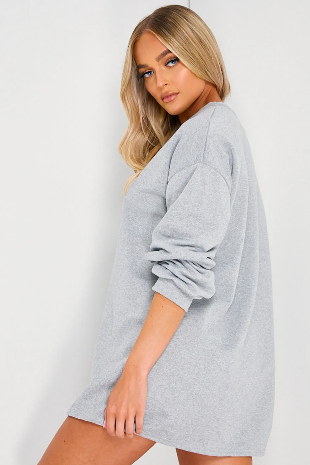 Grey Oversized Jumper Dress