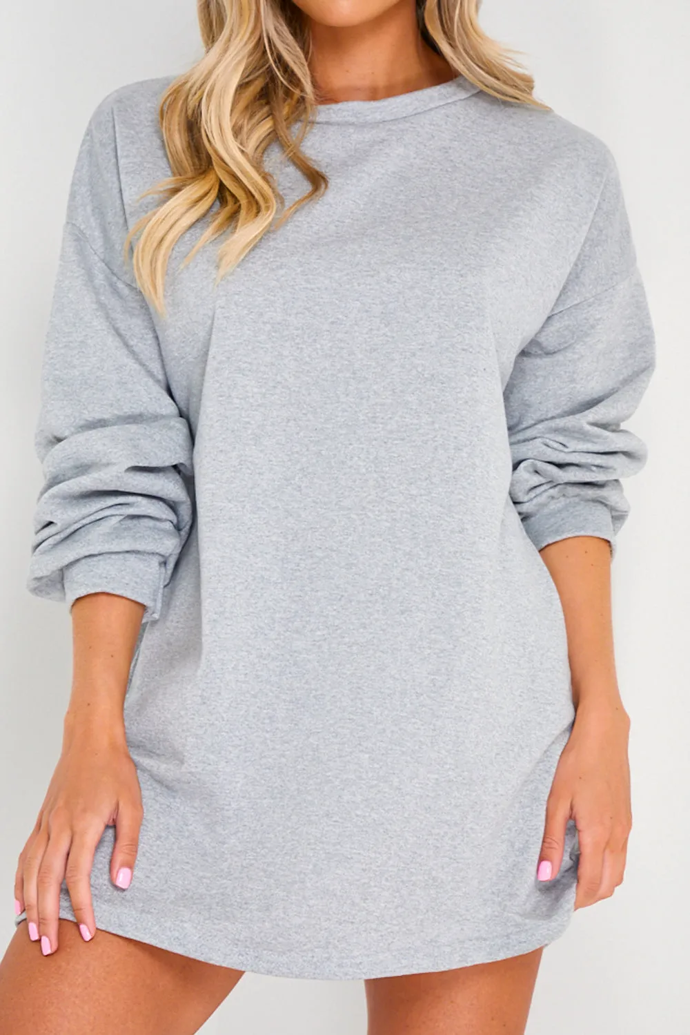 Grey Oversized Jumper Dress
