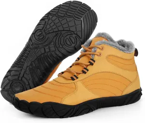 Hike Winter Footwear Barefoot Boots Mens Womens, Waterproof Winter Snow Boots, Warm Ankle Booties, Wide Toe Barefoot Hiking Boots, Non-Slip Zero Drop Sole Hike Shoes for Hiking Walking Outdoor