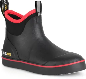 Kalkal Women's Deck Boots, Waterproof Ankle Rain Boots Fishing Boots with High Traction, Women's Rubber Boots For Gardening Fishing Boating Camping