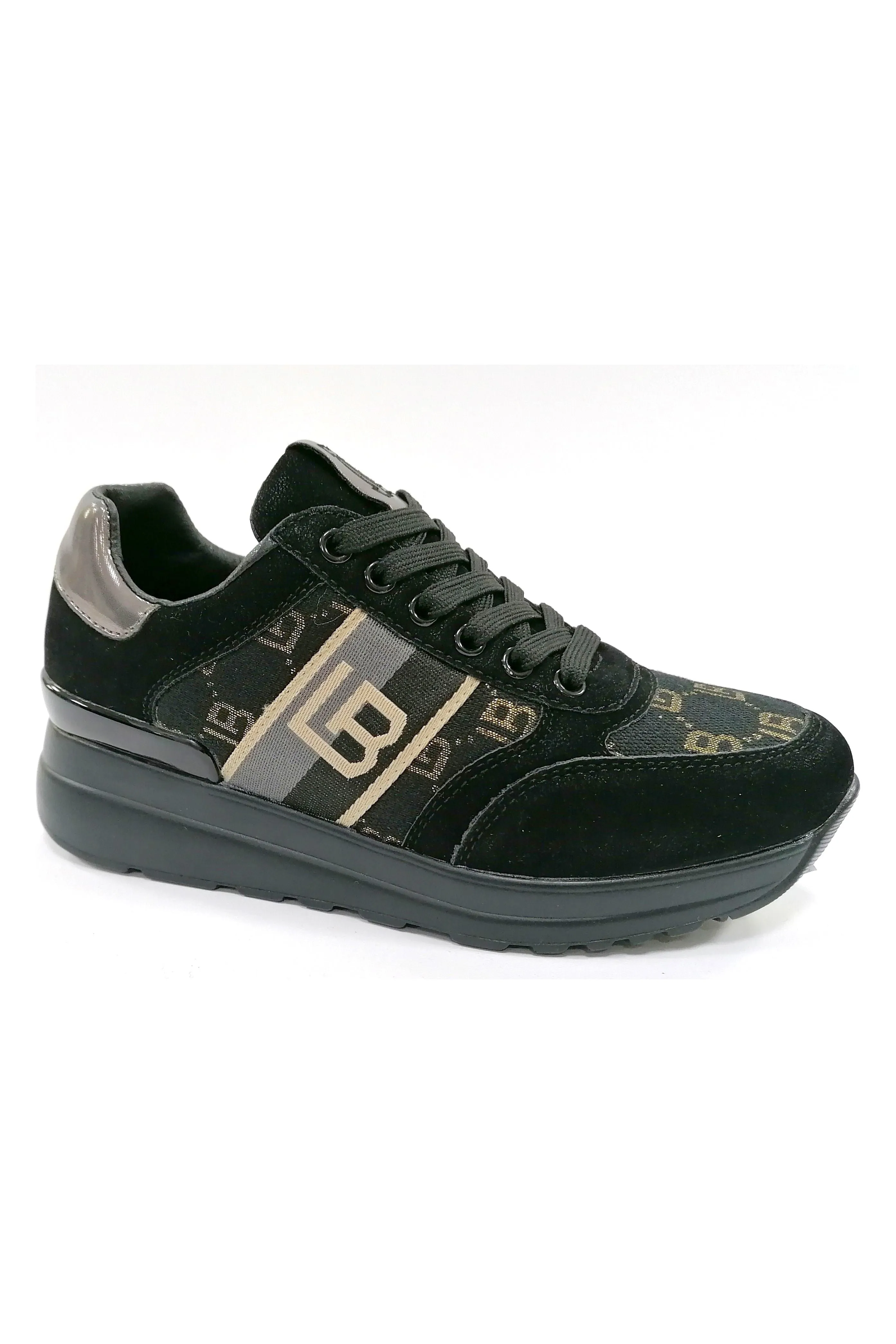 LAURA BIAGOTTI SNEAKERS WITH GOLD MONOCHROME