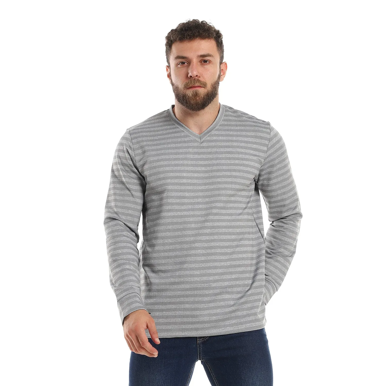 Lightweight Slip On V-Neck Sweatshirt - Kady
