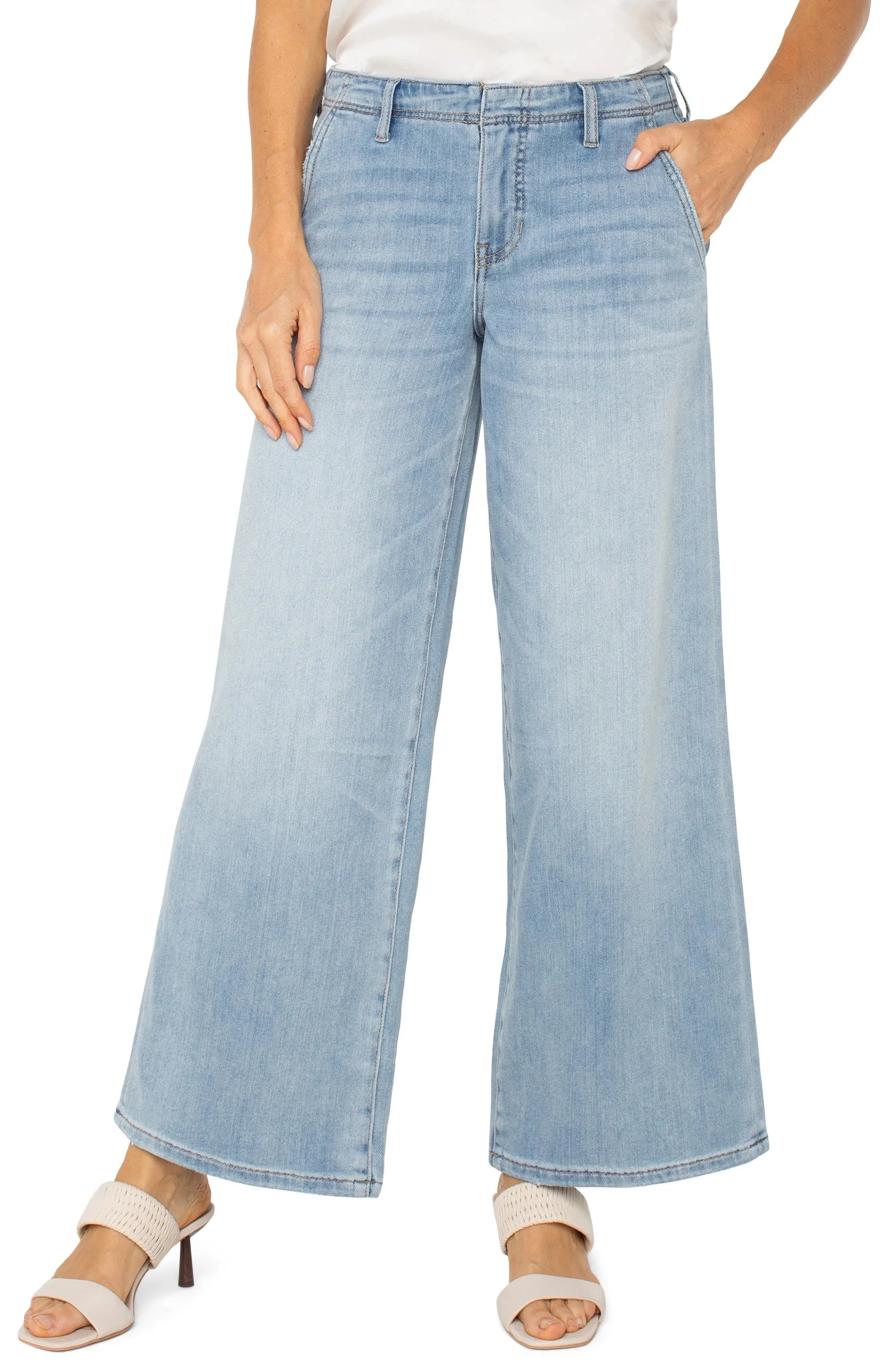 Liverpool Women's Relaxed Loose Fit Wide Leg Jeans - Las Virgenes