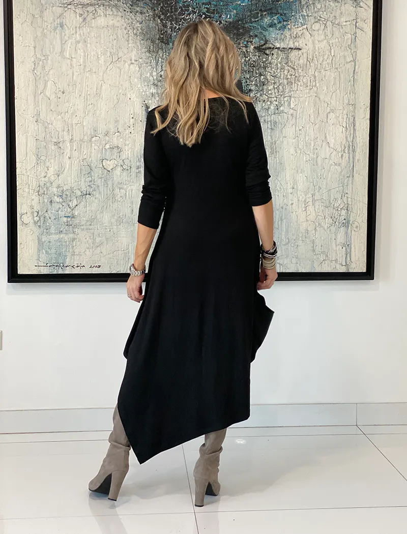 Long Sleeves V Neck Total Comfort Dress C
