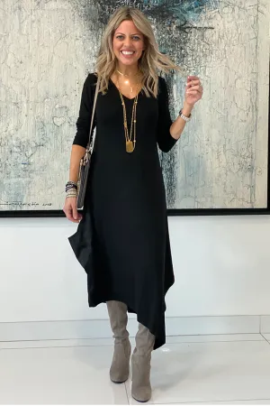 Long Sleeves V Neck Total Comfort Dress C