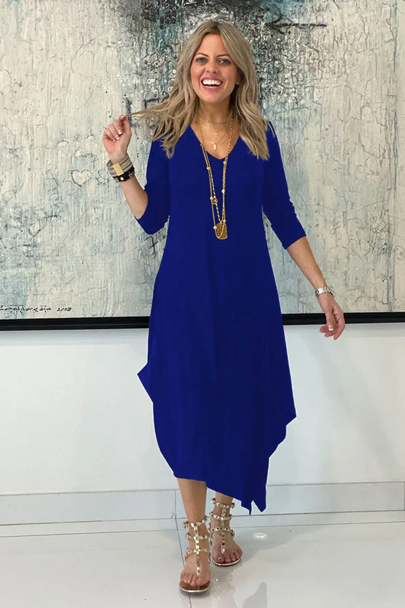 Long Sleeves V Neck Total Comfort Dress C