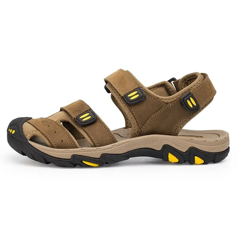 Luxury Genuine Leather Soft Bottom Breathable Summer Beach Sandals
