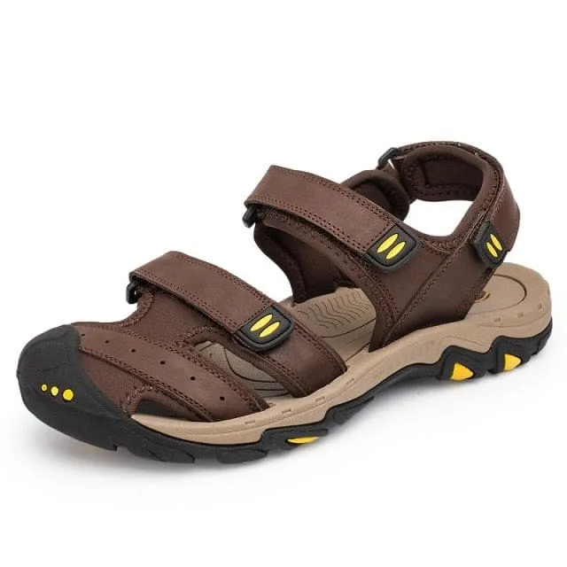 Luxury Genuine Leather Soft Bottom Breathable Summer Beach Sandals