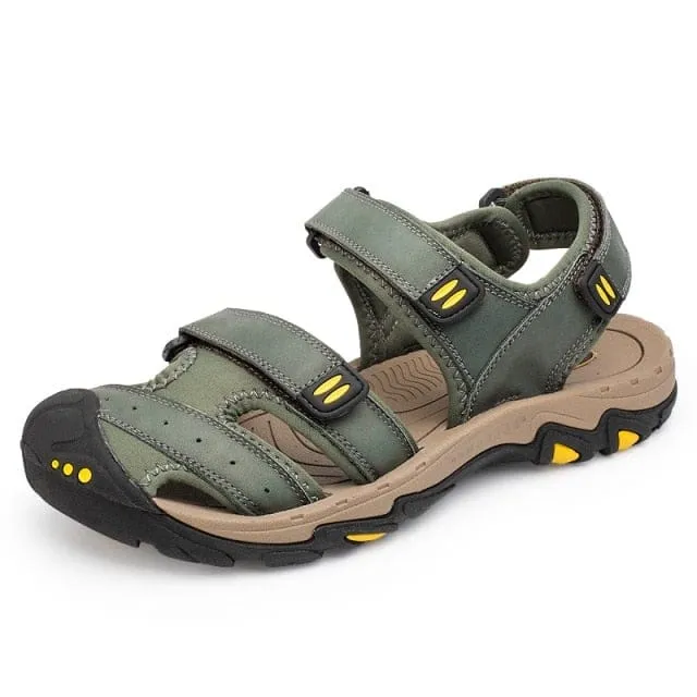 Luxury Genuine Leather Soft Bottom Breathable Summer Beach Sandals