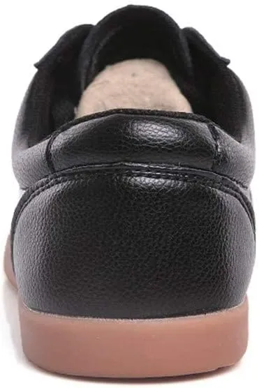 Martial Arts Shoes for Men, Leather Tai Chi Workout Gym Sneaker Fashion Karate Qigong Wing Chun Trainers
