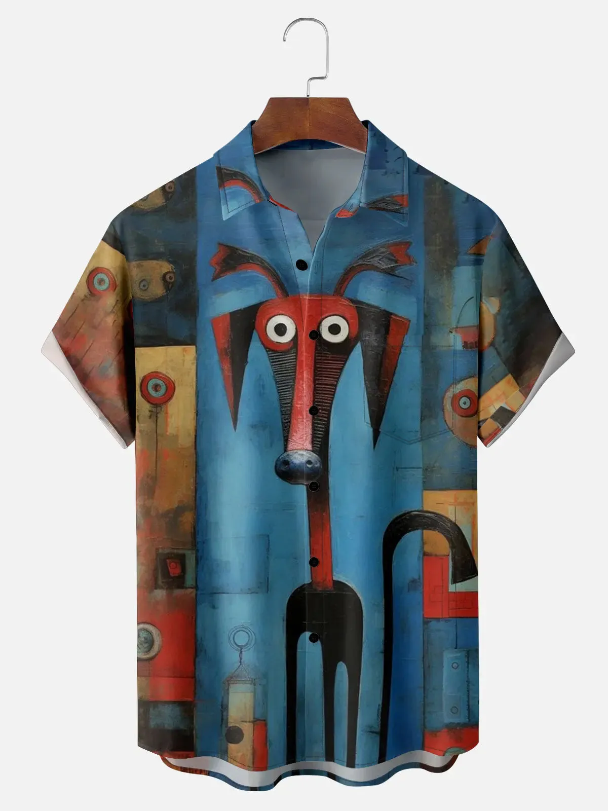 Men's Abstract Animal Short Sleeve Shirt