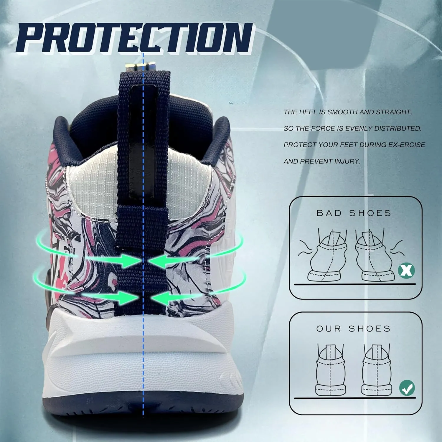 Men's Basketball Shoes Breathable Anti Slip Fashionable Graffiti Training Shoes Outdoor Shoes