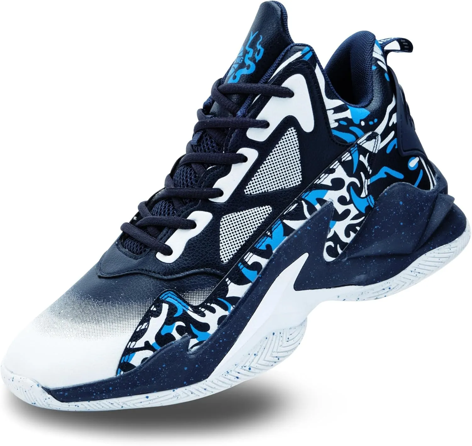 Men's Basketball Shoes Breathable Anti Slip Fashionable Graffiti Training Shoes Outdoor Shoes