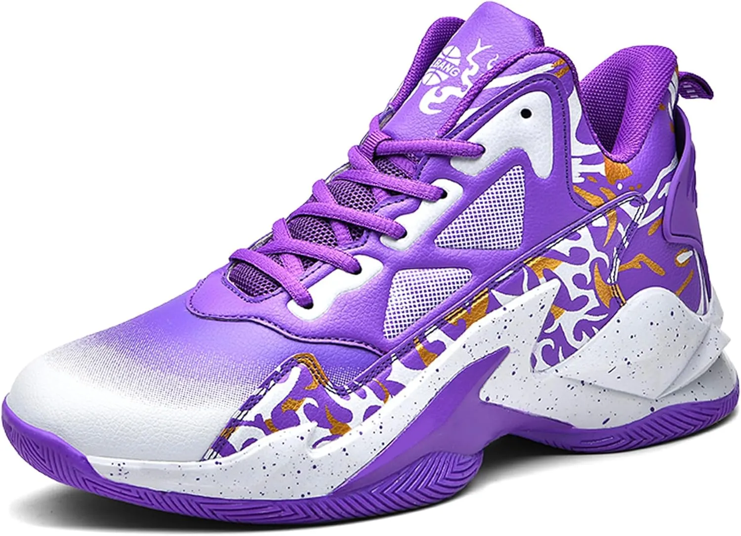 Men's Basketball Shoes Breathable Anti Slip Fashionable Graffiti Training Shoes Outdoor Shoes