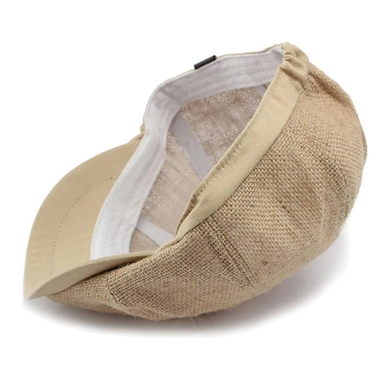 Men's Casual Linen Breathable Hollow Mesh Beret 59228075M