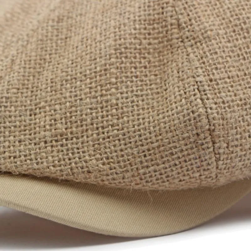 Men's Casual Linen Breathable Hollow Mesh Beret 59228075M