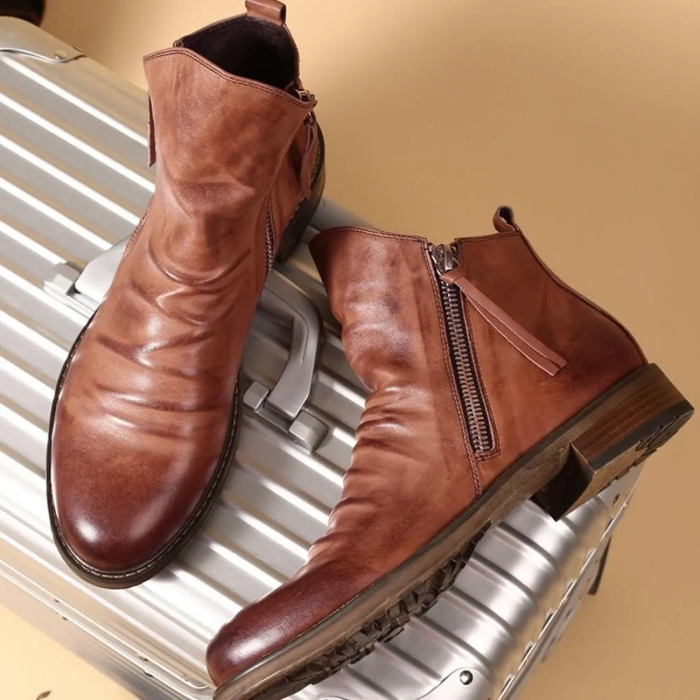 Men's Casual PU Leather Chelsea Boots Shoes