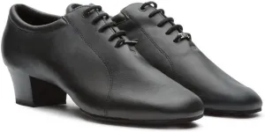Men's Latin Shoes Jazz Tango Standard Ballroom Dance Shoes Teaching Dacing, Leather Black, #419, 6-14
