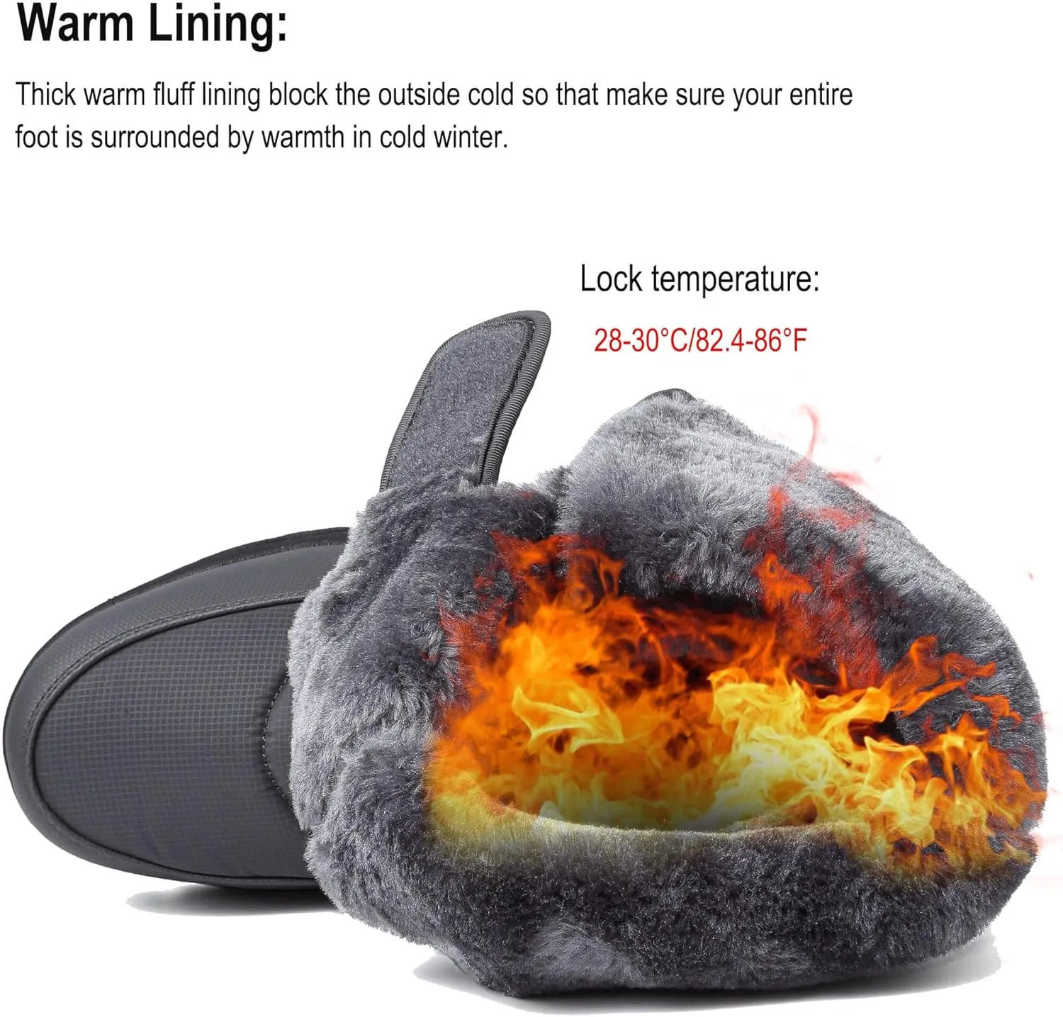 Mens Snow Boots Womens Winter Boots Waterproof Fur Lined Warm Lightweight Ankle Boots High Top Slip On Anti-Slip Casual Outdoor Shoes Booties