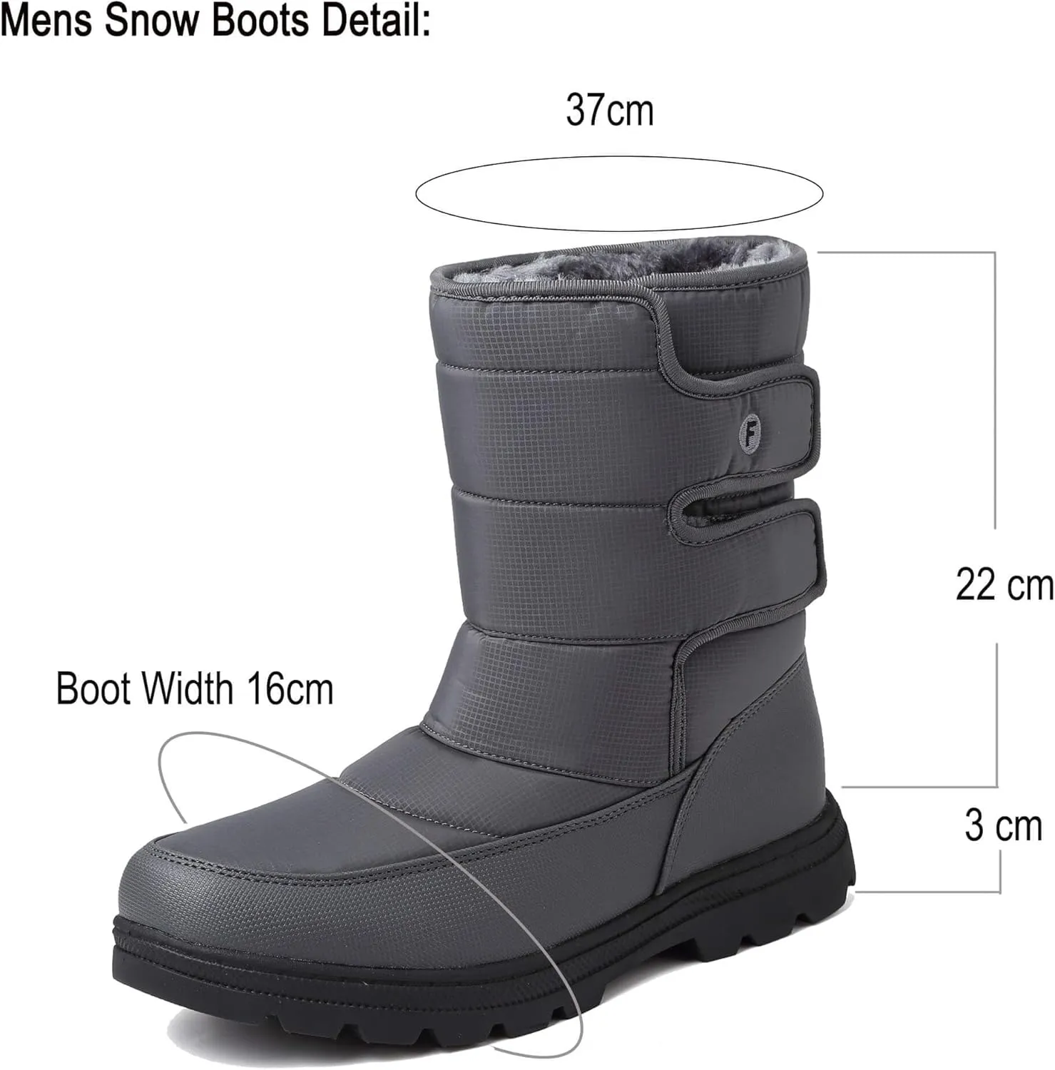 Mens Snow Boots Womens Winter Boots Waterproof Fur Lined Warm Lightweight Ankle Boots High Top Slip On Anti-Slip Casual Outdoor Shoes Booties