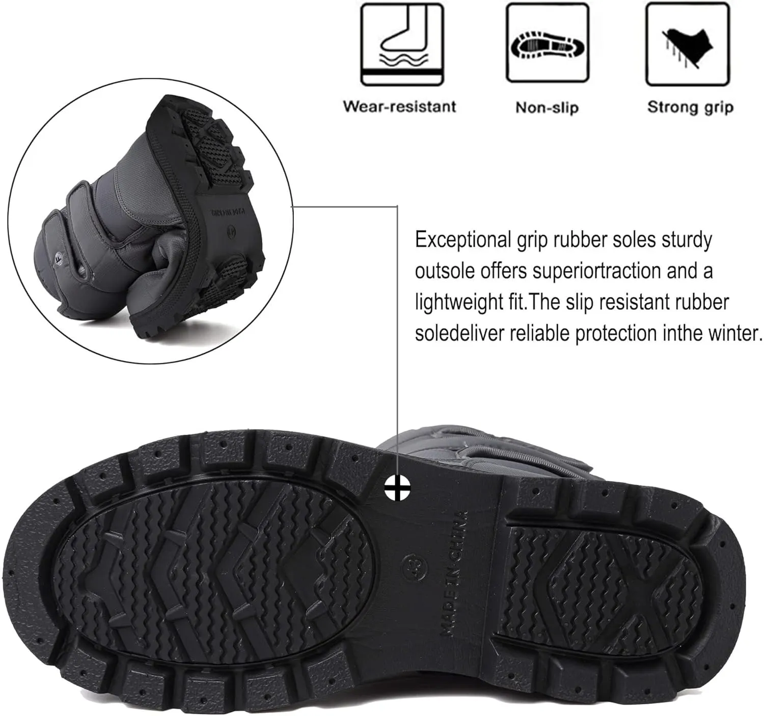 Mens Snow Boots Womens Winter Boots Waterproof Fur Lined Warm Lightweight Ankle Boots High Top Slip On Anti-Slip Casual Outdoor Shoes Booties