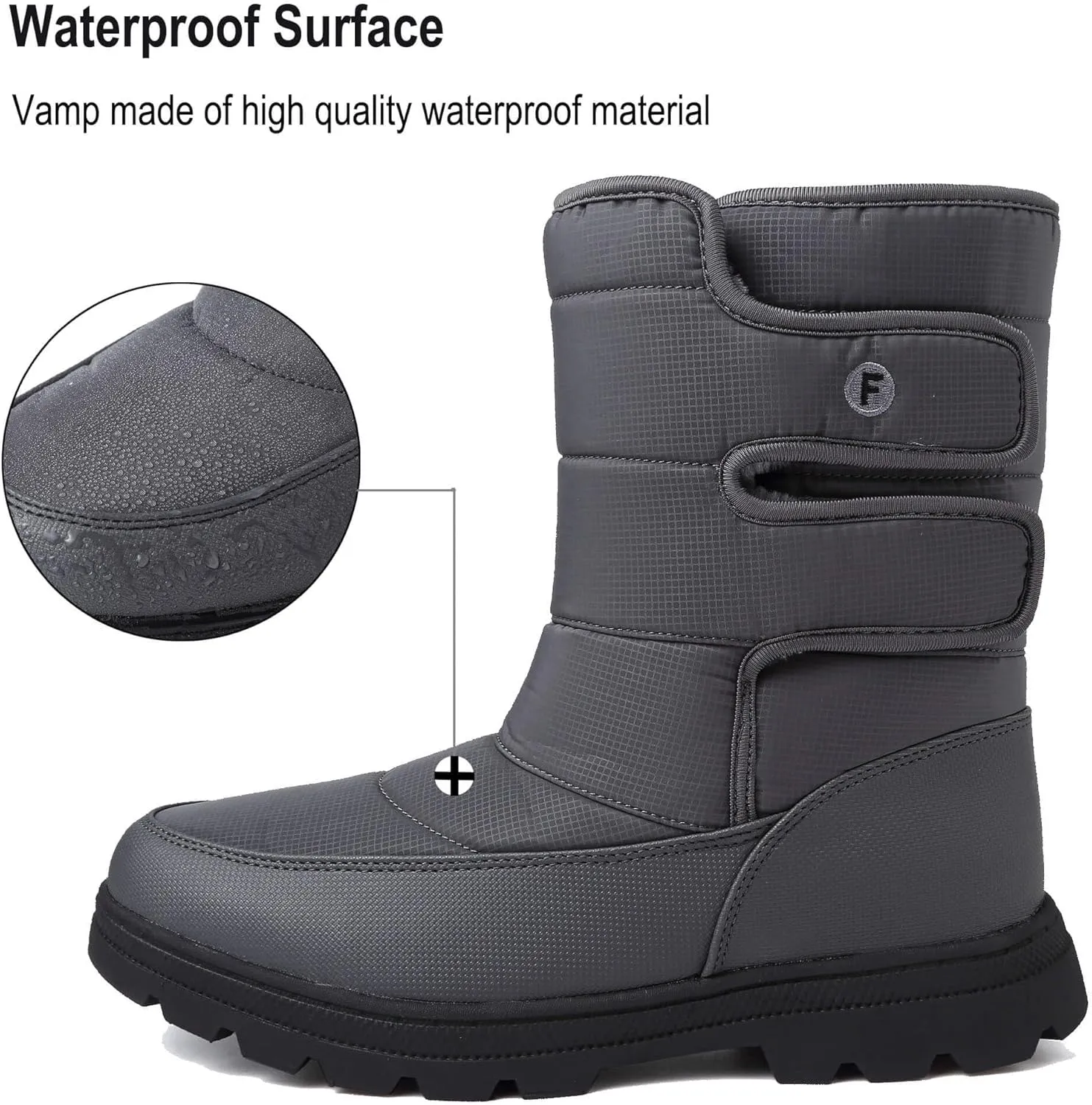 Mens Snow Boots Womens Winter Boots Waterproof Fur Lined Warm Lightweight Ankle Boots High Top Slip On Anti-Slip Casual Outdoor Shoes Booties