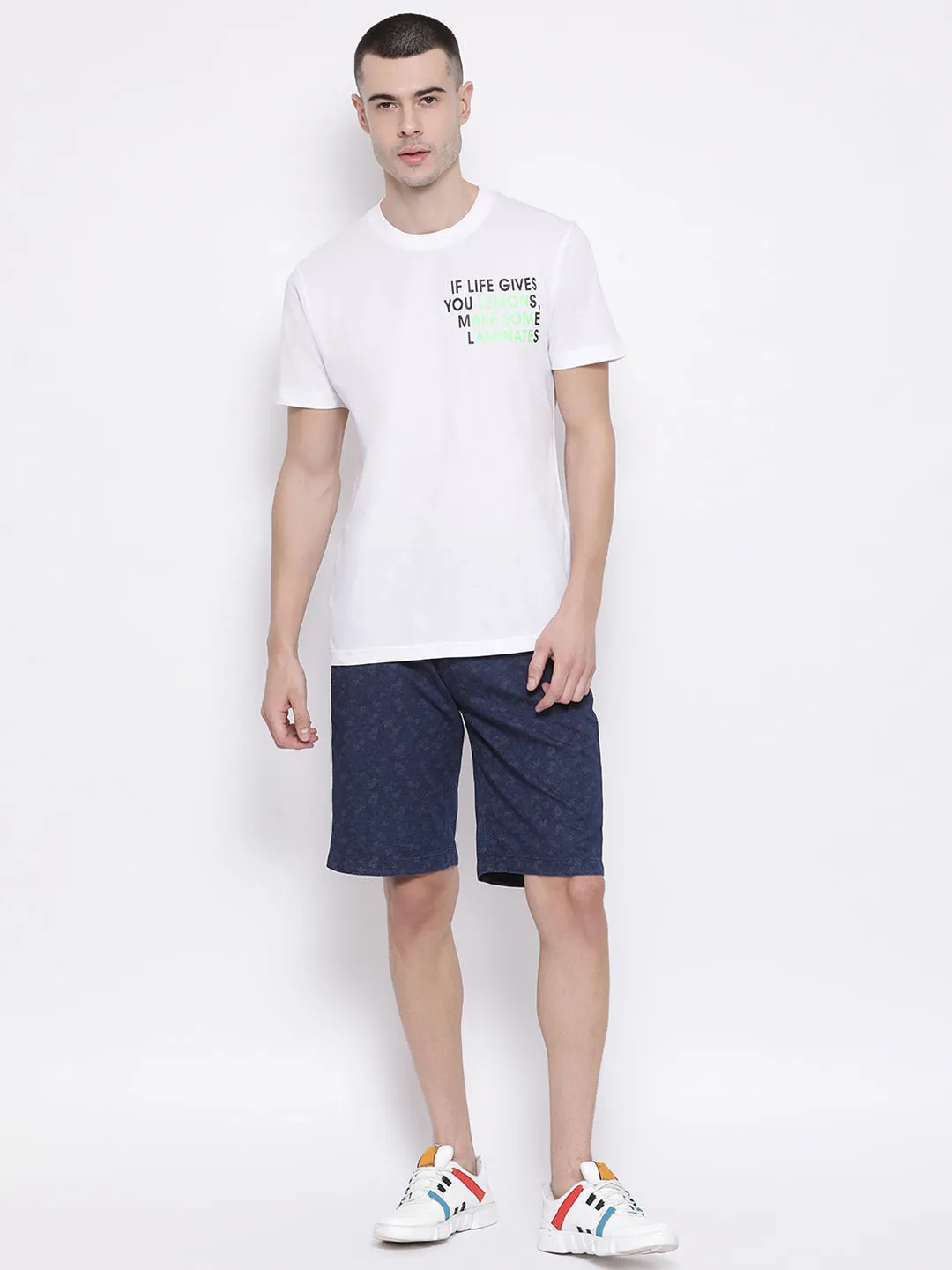 Navy Blue Printed shorts