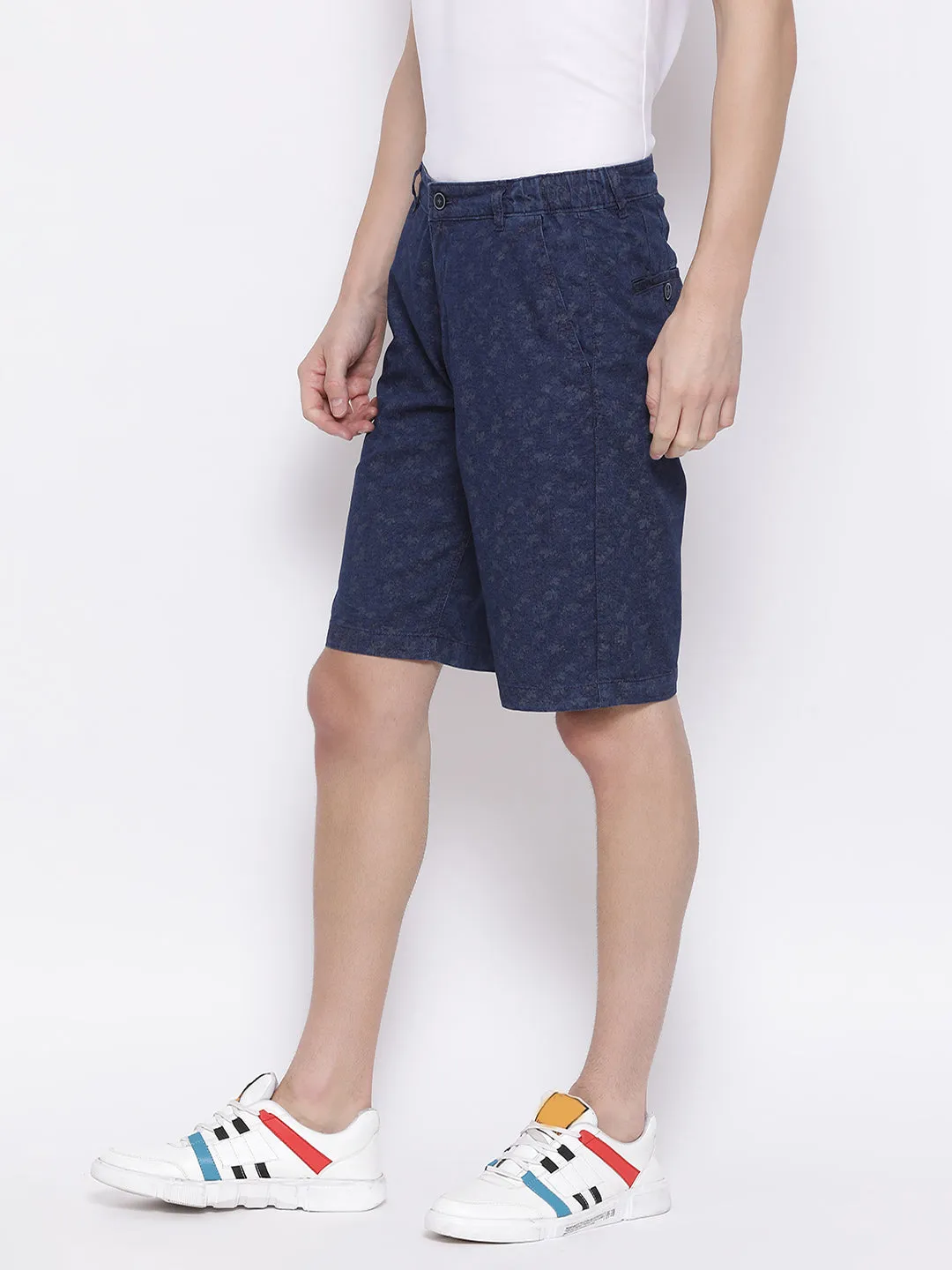 Navy Blue Printed shorts