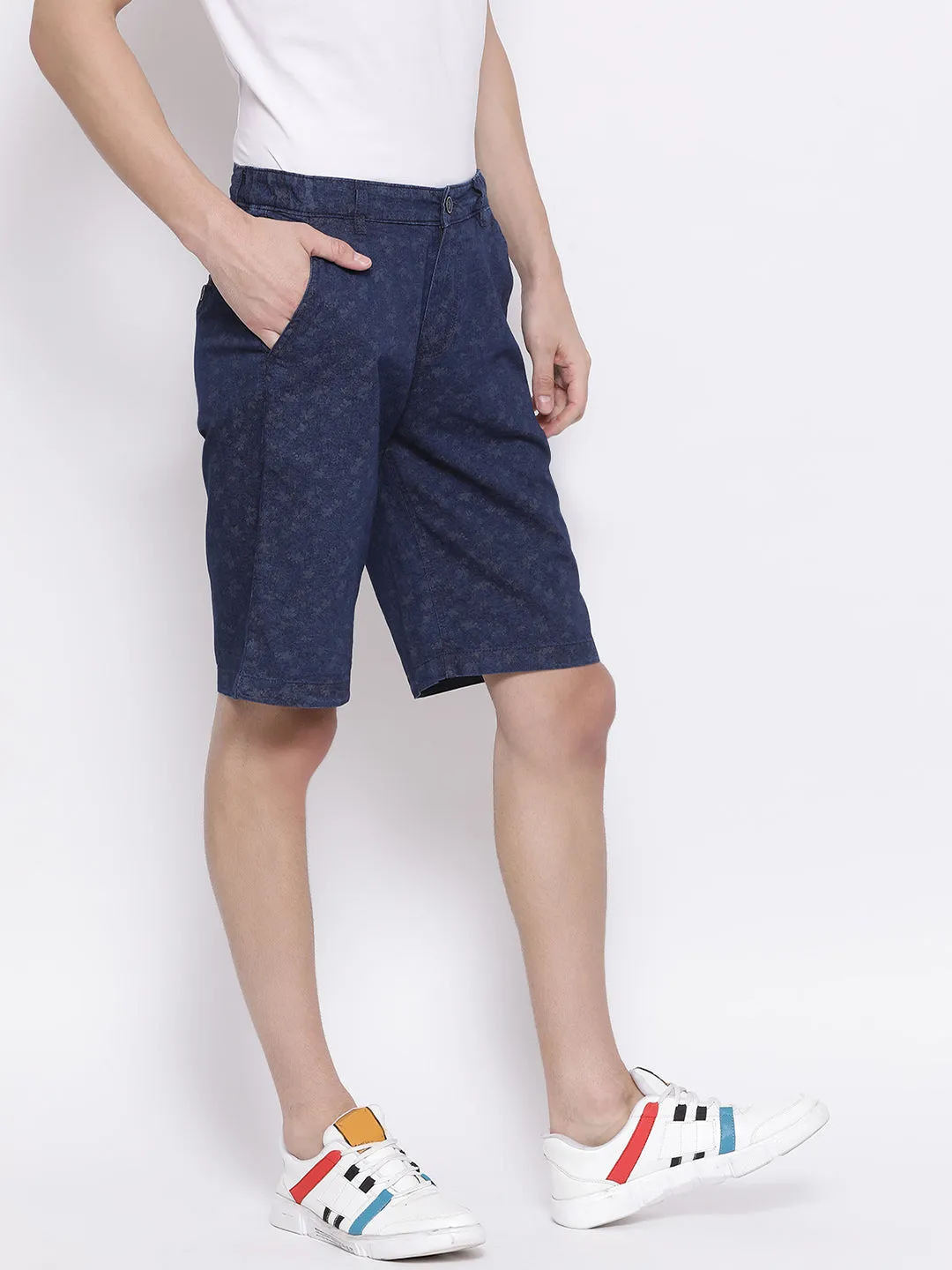 Navy Blue Printed shorts