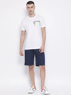 Navy Blue Printed shorts