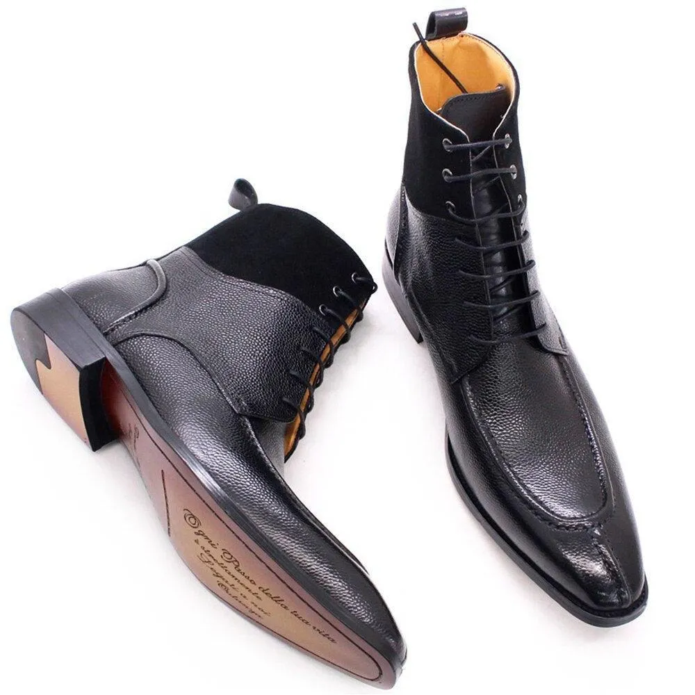 Nevan Leather LaceUp Ankle Boots