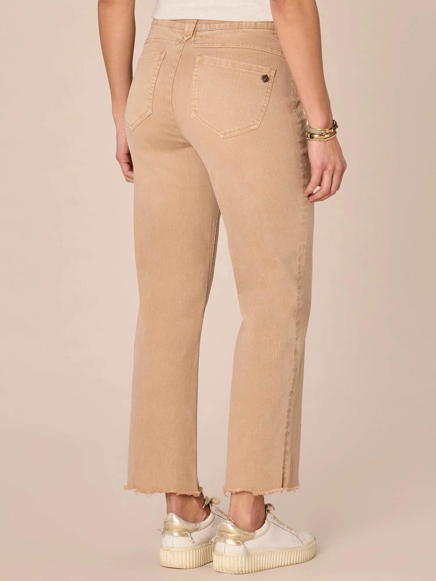 "Ab"solution High Rise Round Up Boyfriend Jeans with Destroyed Hem