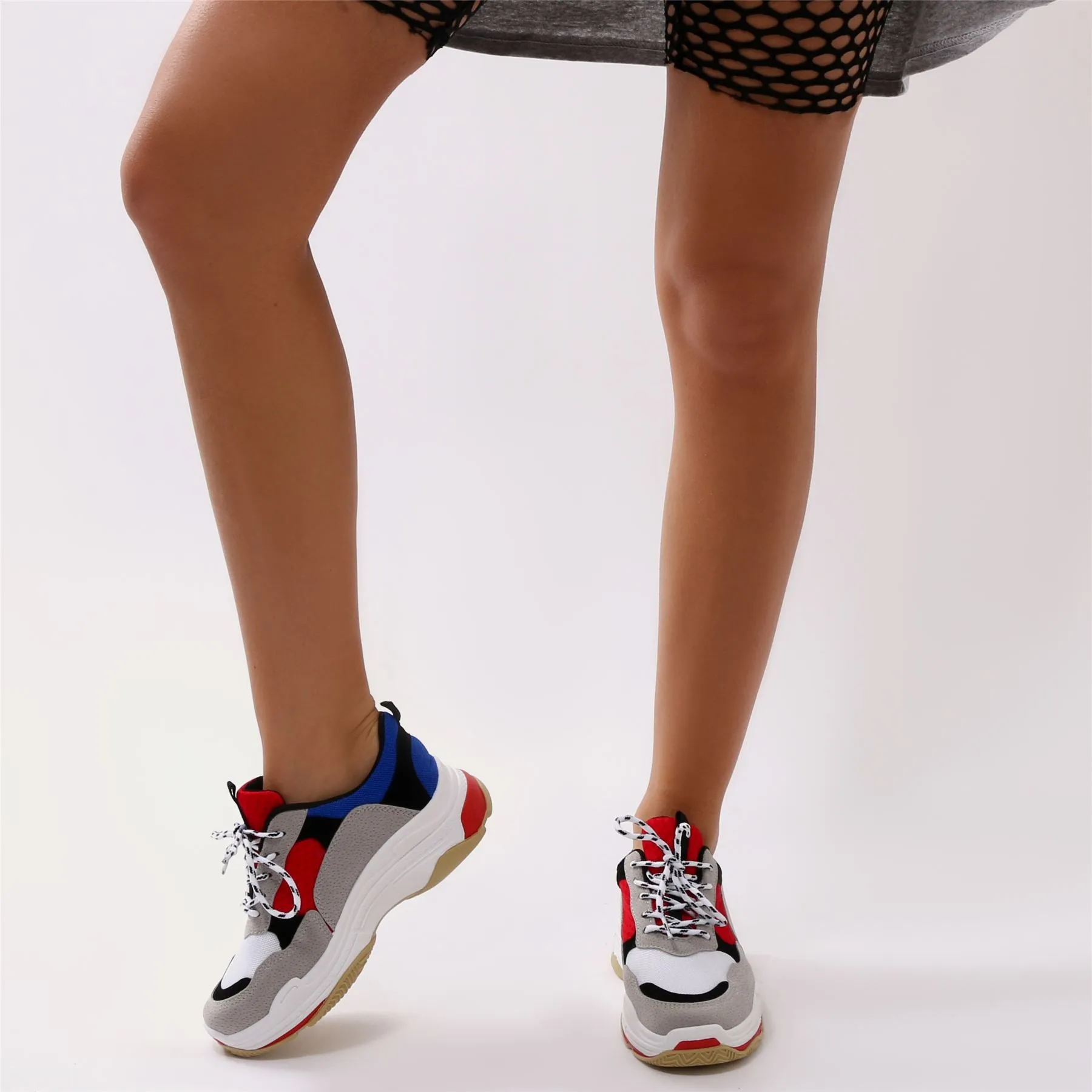 Revival Chunky Trainers in Red