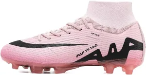 Soccer Cleats Mens Football Cleats Professional Soccer Shoes High-Tops Non-Slip Spikes for Big Boys Wide Training Sneaker Outdoor Indoor for AG/FG/TF Football Boots